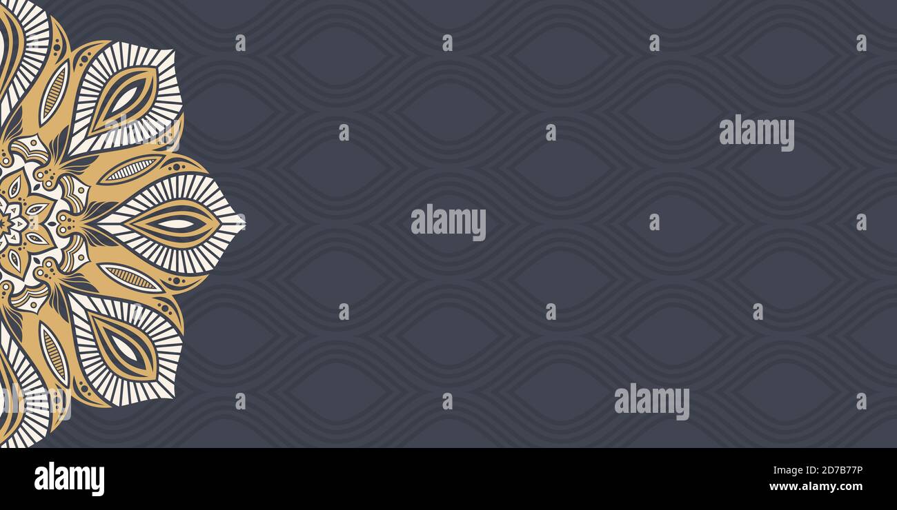 Horizontal Mandala Banner Decorative Flower Mandala Background With Place For Text Colorful Abstract Graphics Arabic Islamic East Style Vector Stock Vector Image Art Alamy