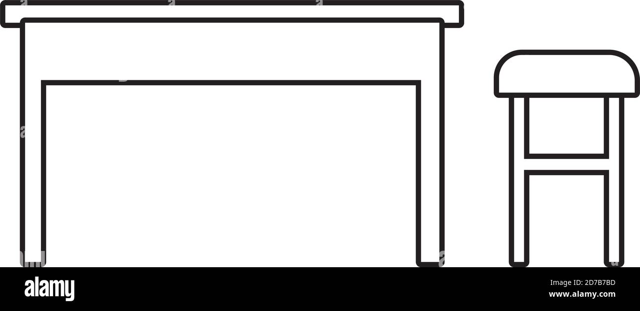 table and chair wooden house forniture vector illustration design Stock ...