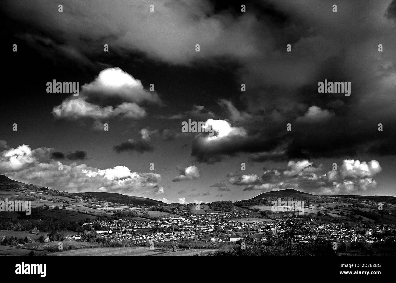 Brecon town on edge of brecon beacons national park hires stock