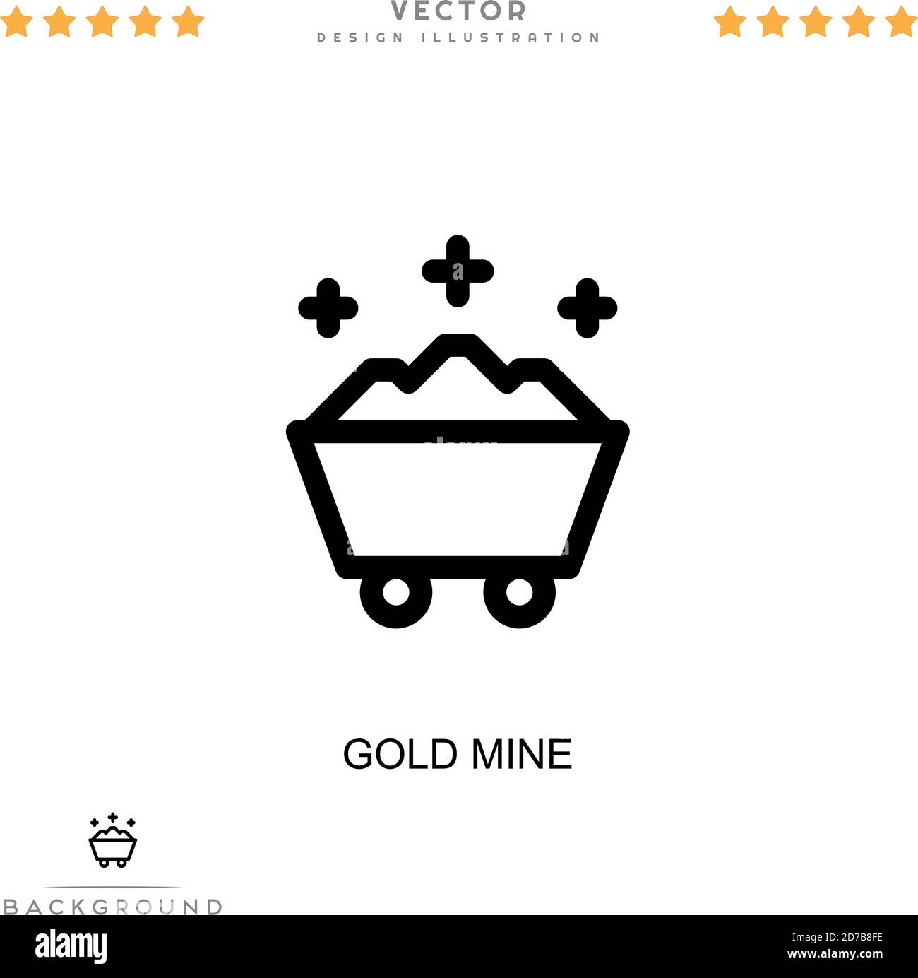 Gold mine icon. Simple element from digital disruption collection. Line