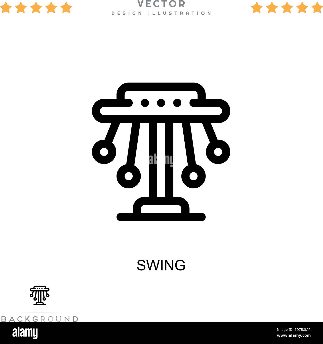 Swing icon. Simple element from digital disruption collection. Line Swing icon for templates, infographics and more Stock Vector