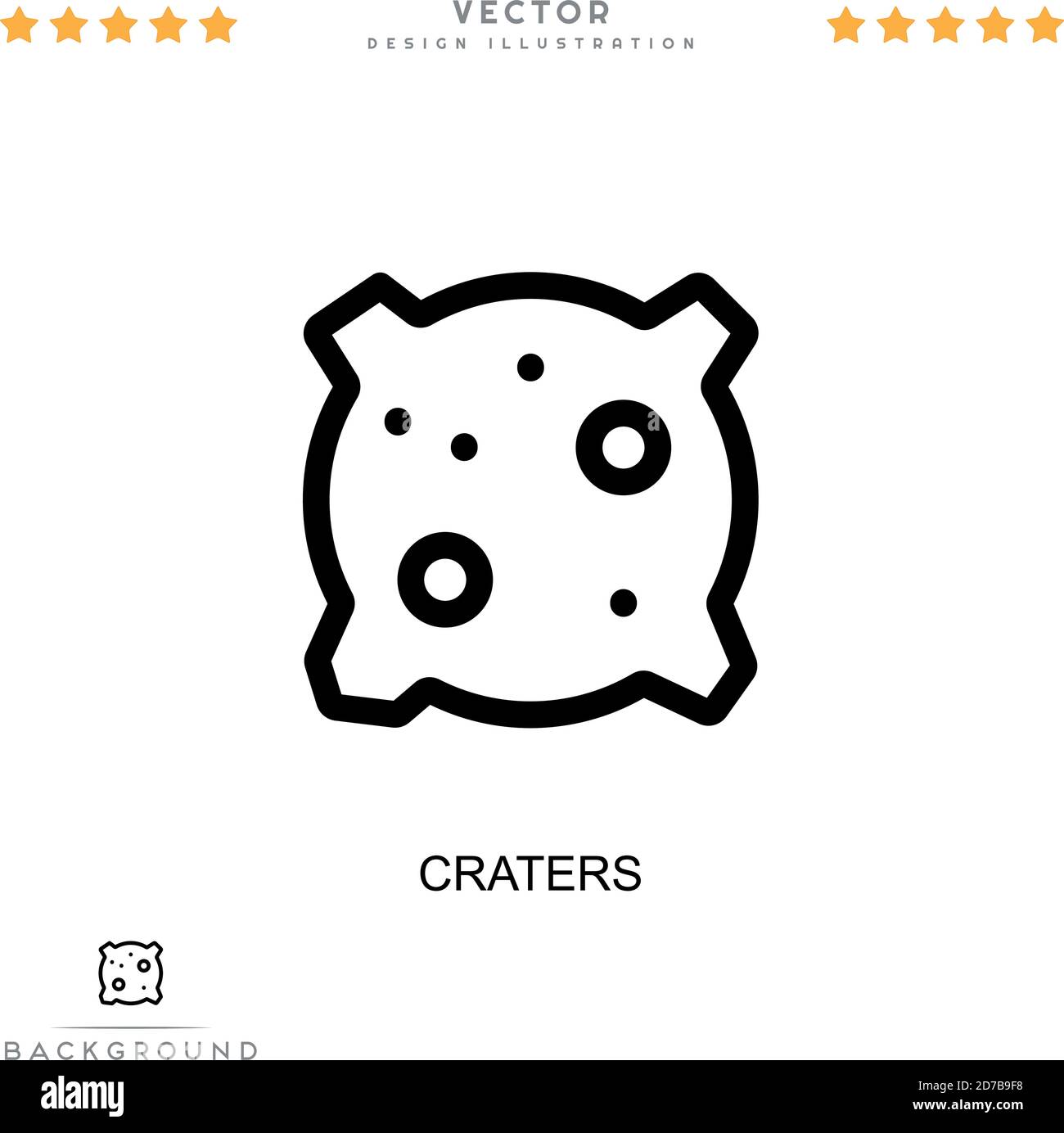 Craters icon. Simple element from digital disruption collection. Line Craters icon for templates, infographics and more Stock Vector