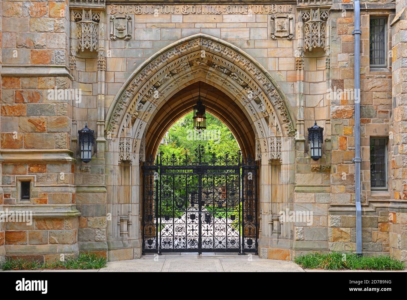Gateway to Branford Hall in Yale University, New Haven, Connecticut, CT