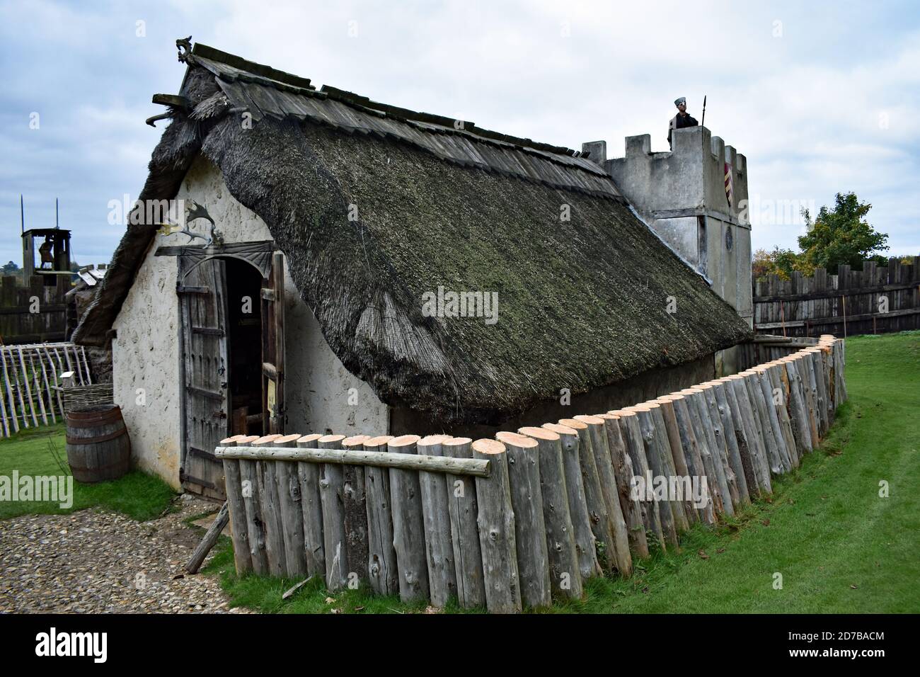 The great hall at Stansted Mountfitchet Castle in Essex, England. The
