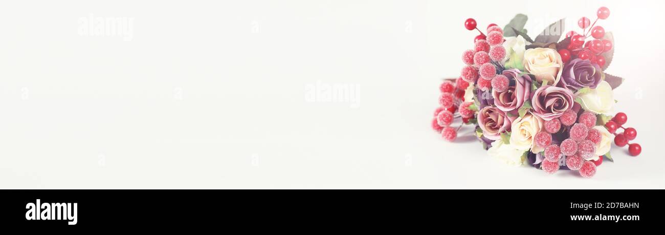Bouquet of flowers on a white background Stock Photo - Alamy