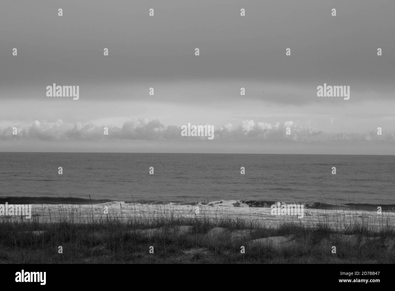 Ocean Seashore in Black and White Stock Photo - Alamy
