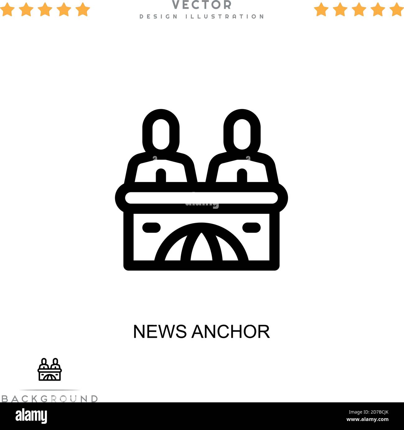 News anchor icon. Simple element from digital disruption collection. Line News anchor icon for templates, infographics and more Stock Vector