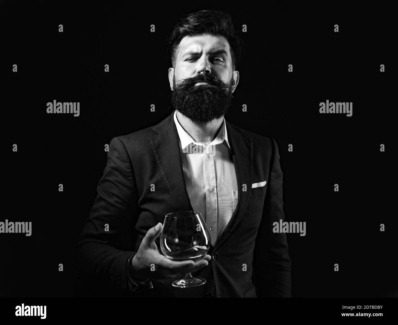 Man drinking cognac Black and White Stock Photos & Images - Alamy