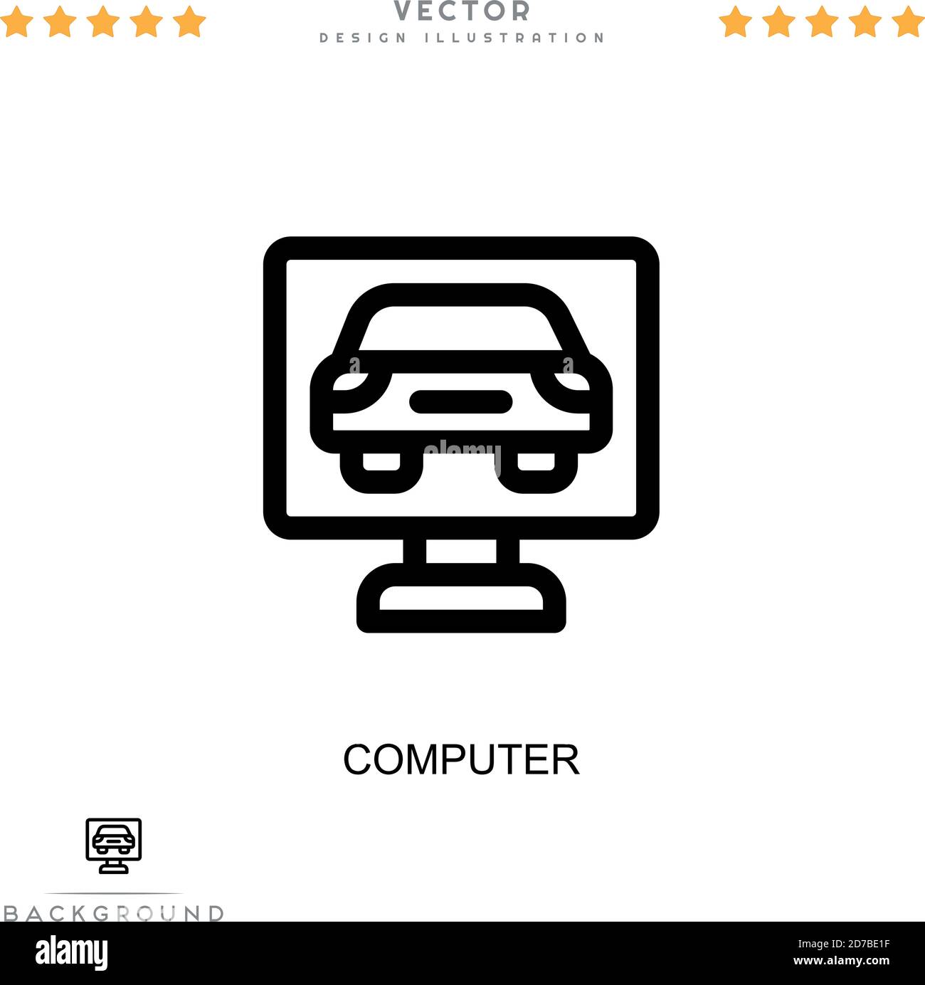 Computer icon. Simple element from digital disruption collection. Line ...