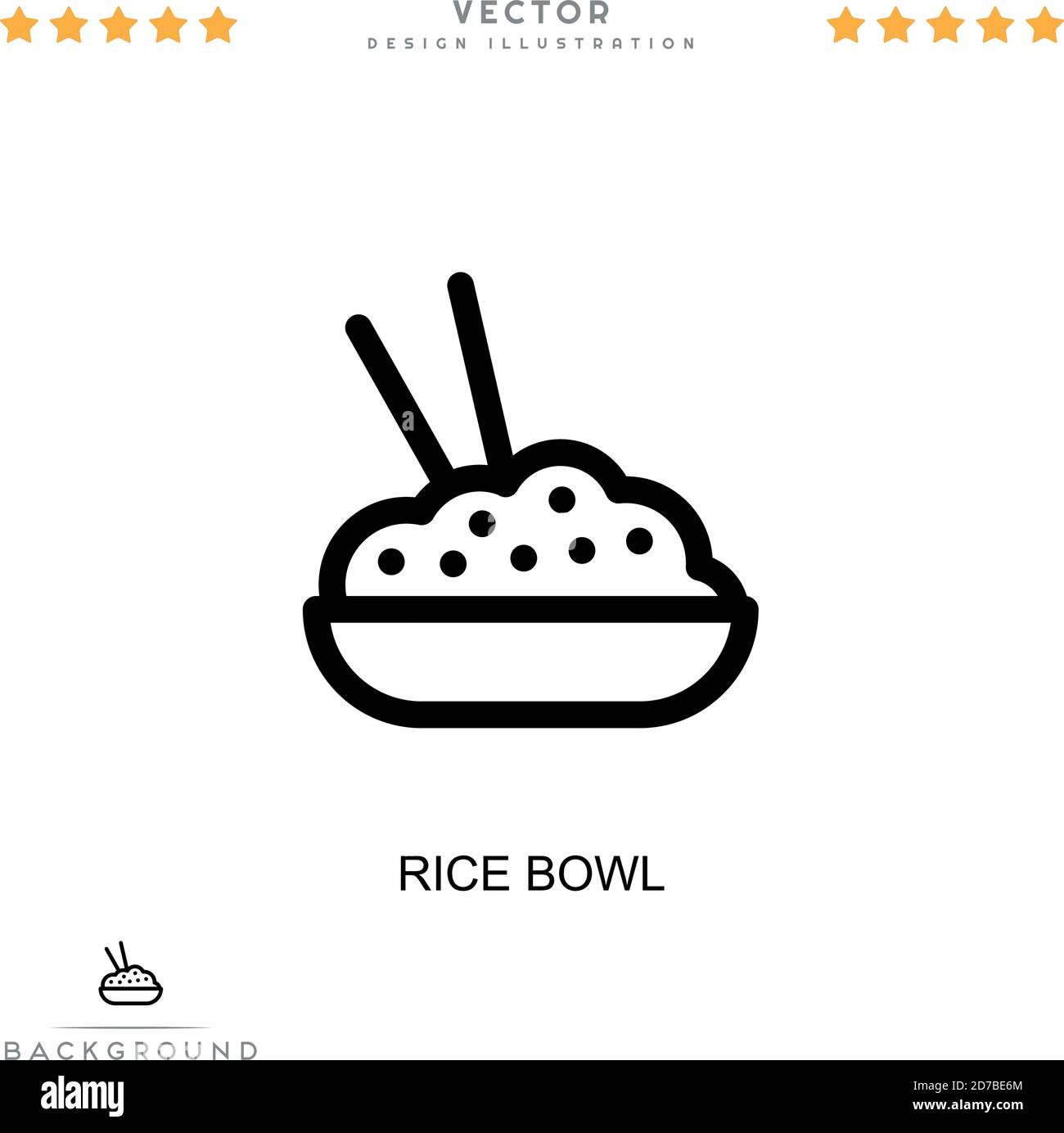 Rice bowl icon. Simple element from digital disruption collection. Line Rice bowl icon for templates, infographics and more Stock Vector