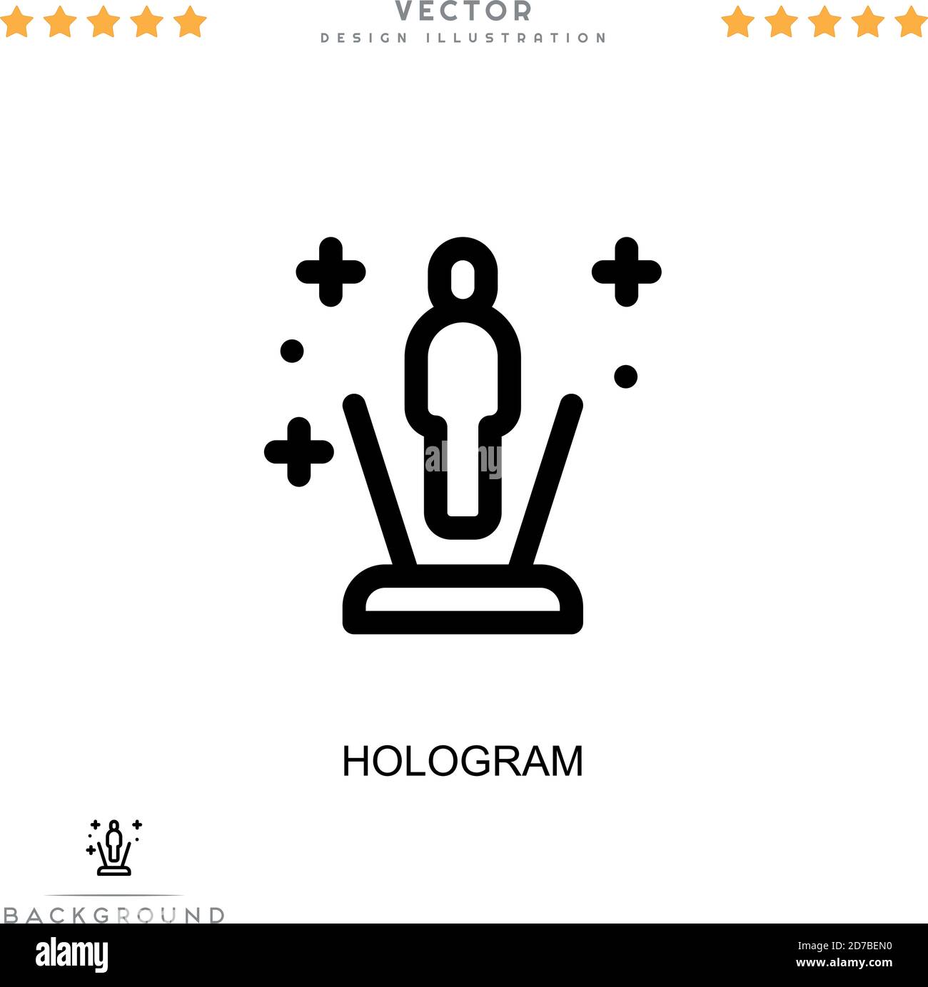 Hologram icon. Simple element from digital disruption collection. Line Hologram icon for templates, infographics and more Stock Vector