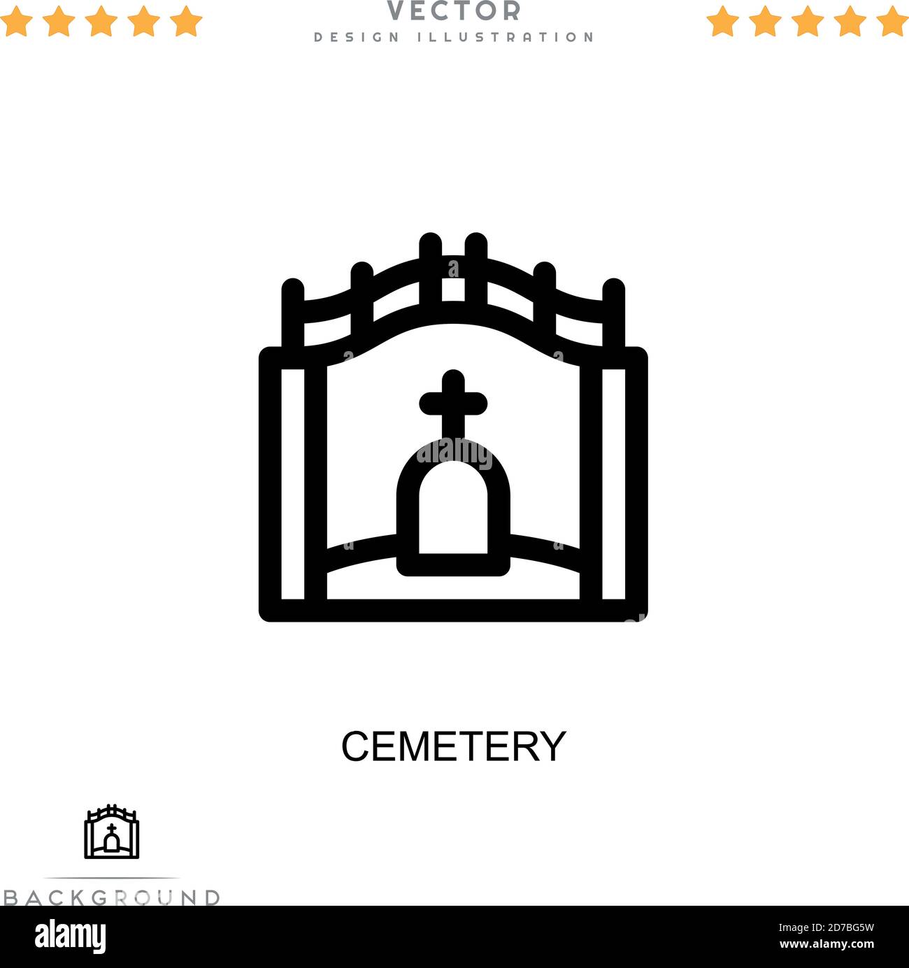 Cemetery icon. Simple element from digital disruption collection. Line Cemetery icon for templates, infographics and more Stock Vector