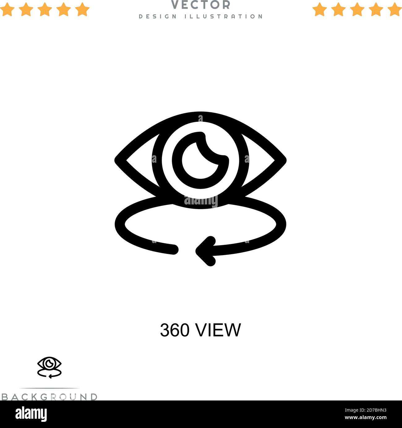 360 view icon. Simple element from digital disruption collection. Line ...