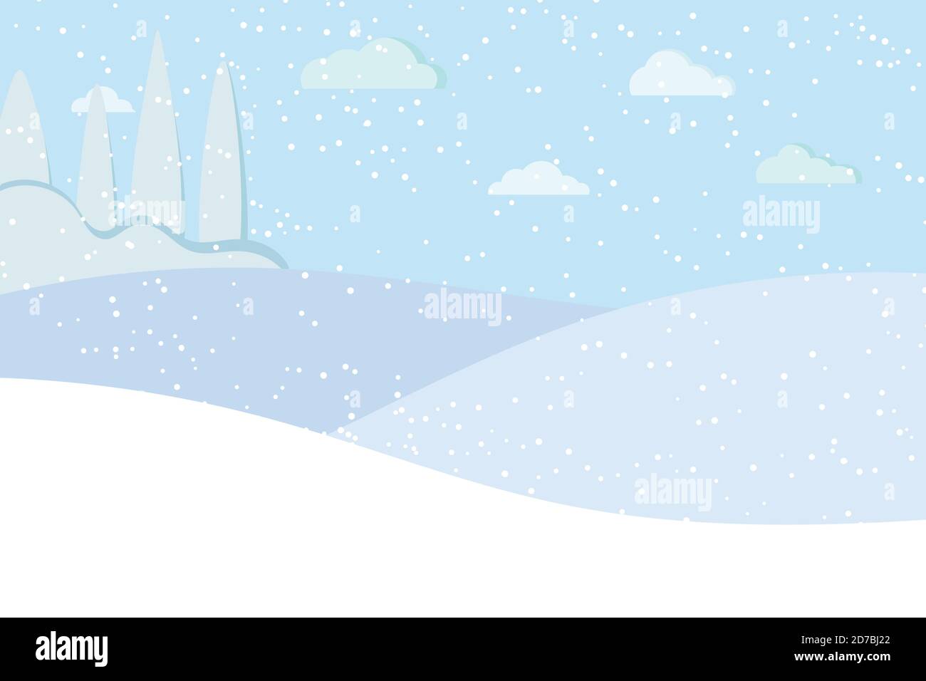 Winter panaramic landscape scene background. Stock Vector