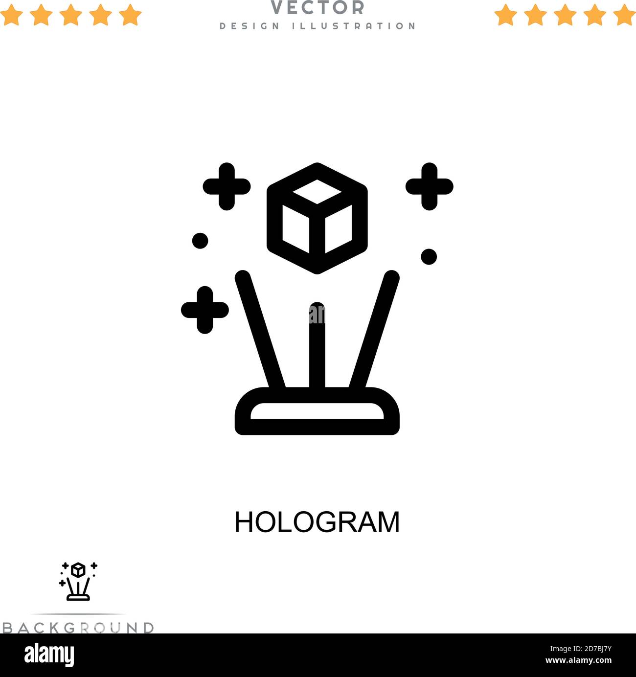 Hologram icon. Simple element from digital disruption collection. Line Hologram icon for templates, infographics and more Stock Vector