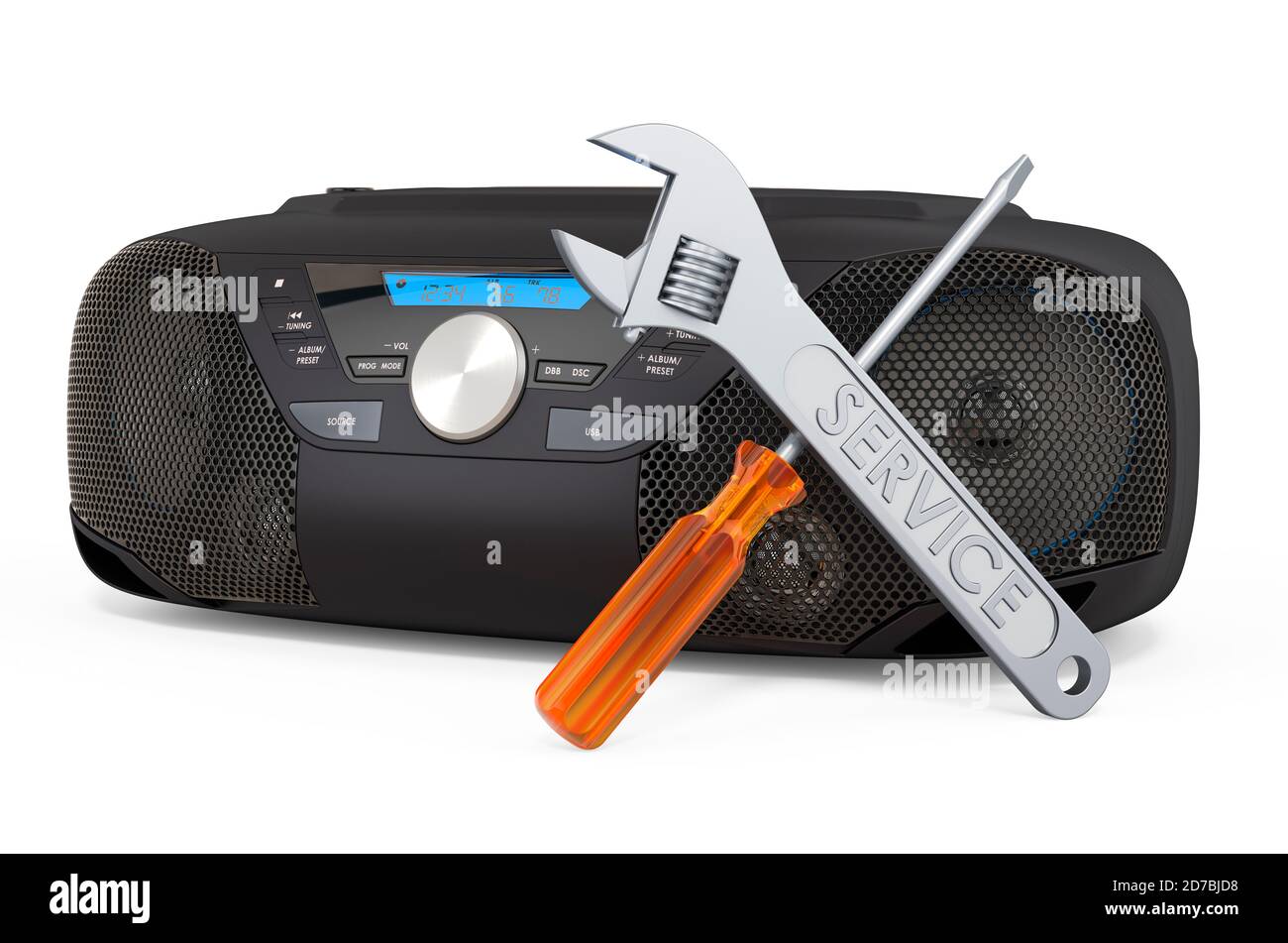 Bekræftelse forbi Boghandel Repair and service of Modern CD Boombox with AM/FM Stereo Radio, 3D  rendering isolated on white background Stock Photo - Alamy