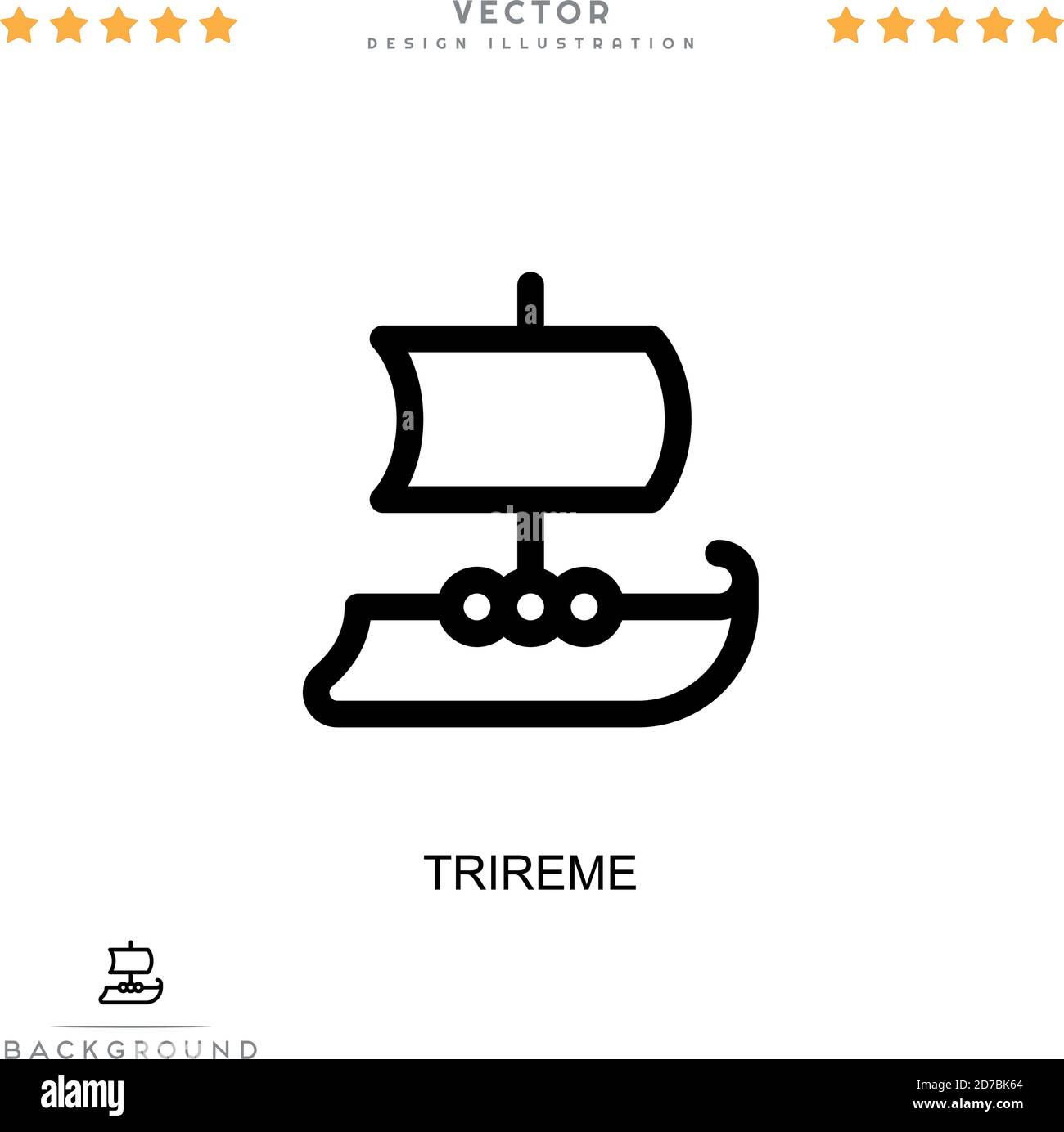 Trireme icon. Simple element from digital disruption collection. Line Trireme icon for templates, infographics and more Stock Vector