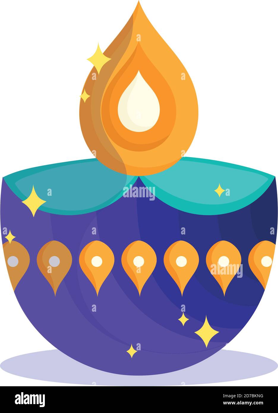 happy diwali festival, diya lamp purple and golden decoration vector  illustration detailed Stock Vector Image & Art - Alamy