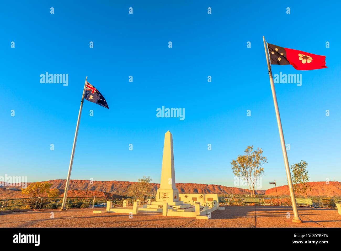 Anzac Hill War Memorial with its flags flying, is most visited landmark