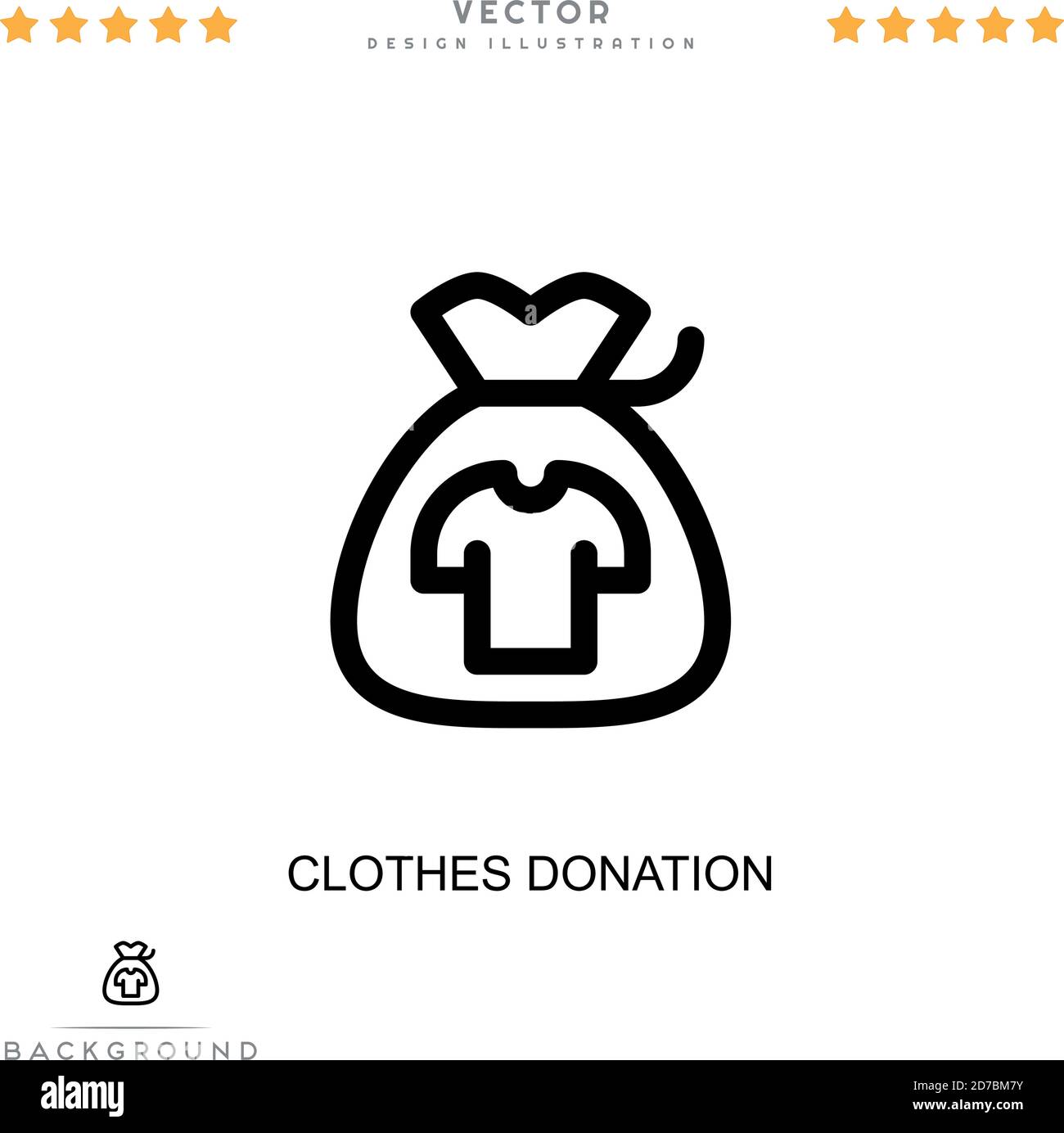 Clothes donation icon. Simple element from digital disruption collection. Line Clothes donation icon for templates, infographics and more Stock Vector