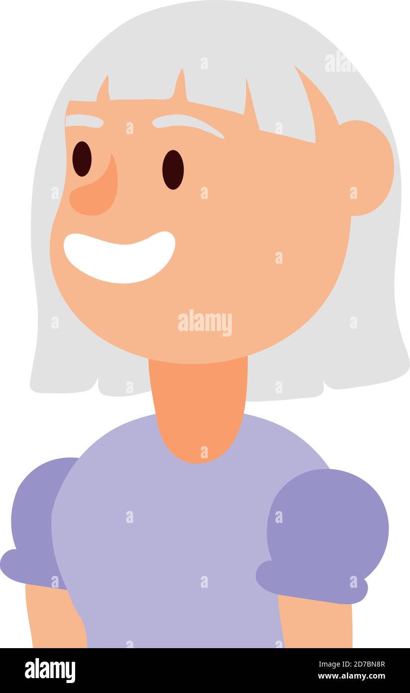 old woman person avatar character vector illustration design Stock ...