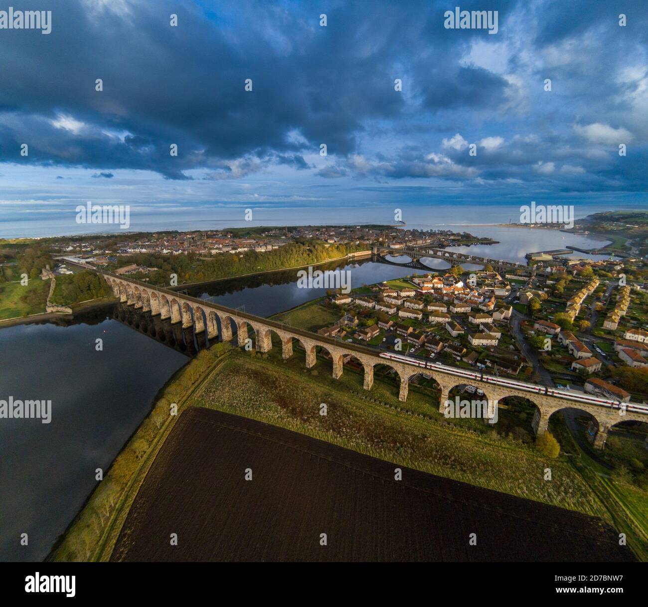 Aerial view of berwick upon tweed hires stock photography and images