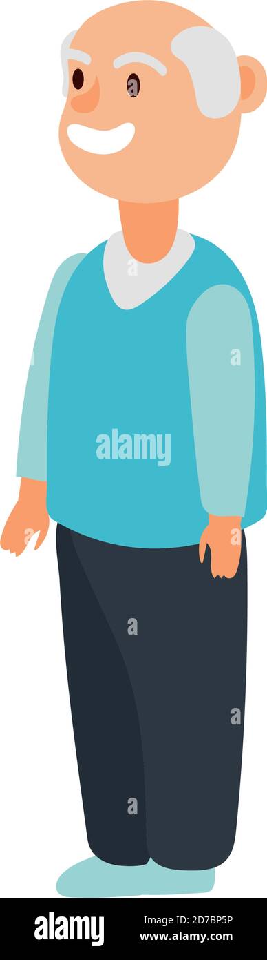 old man standing avatar character vector illustration design Stock Vector