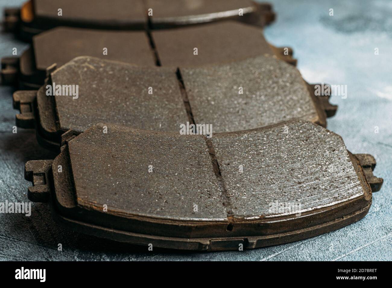 Used worn out car brake pads need to change, close up Stock Photo Alamy