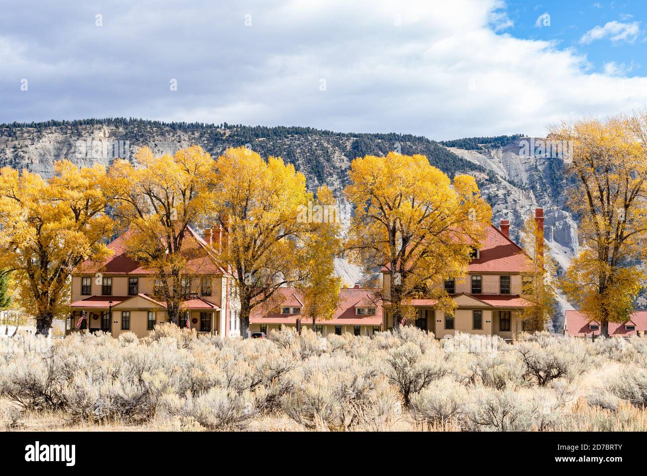 Houses on Officers Row at Fort Yellowstone in Autumn at Yellowstone