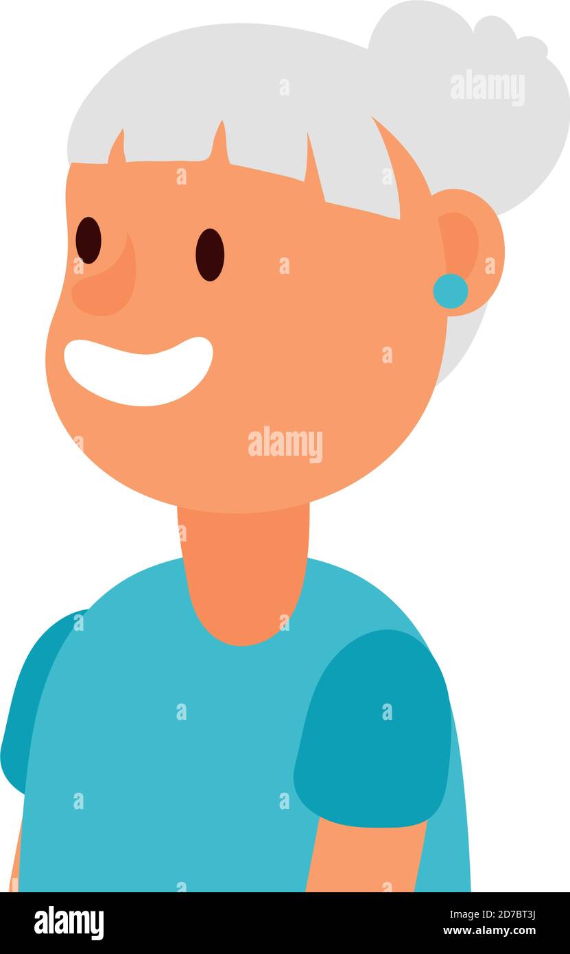 old woman person avatar character vector illustration design Stock ...