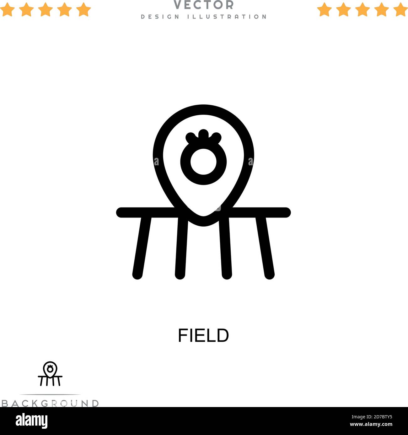 Field icon. Simple element from digital disruption collection. Line ...