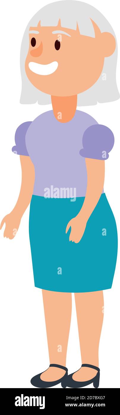 old woman person avatar character vector illustration design Stock ...