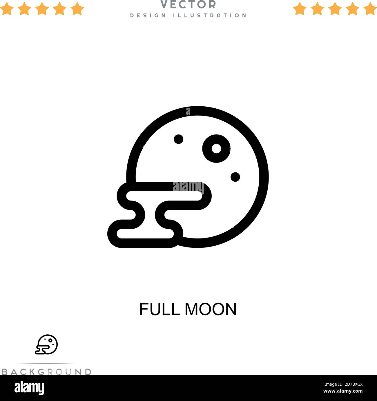 Full moon icon. Simple element from digital disruption collection. Line Full moon icon for templates, infographics and more Stock Vector