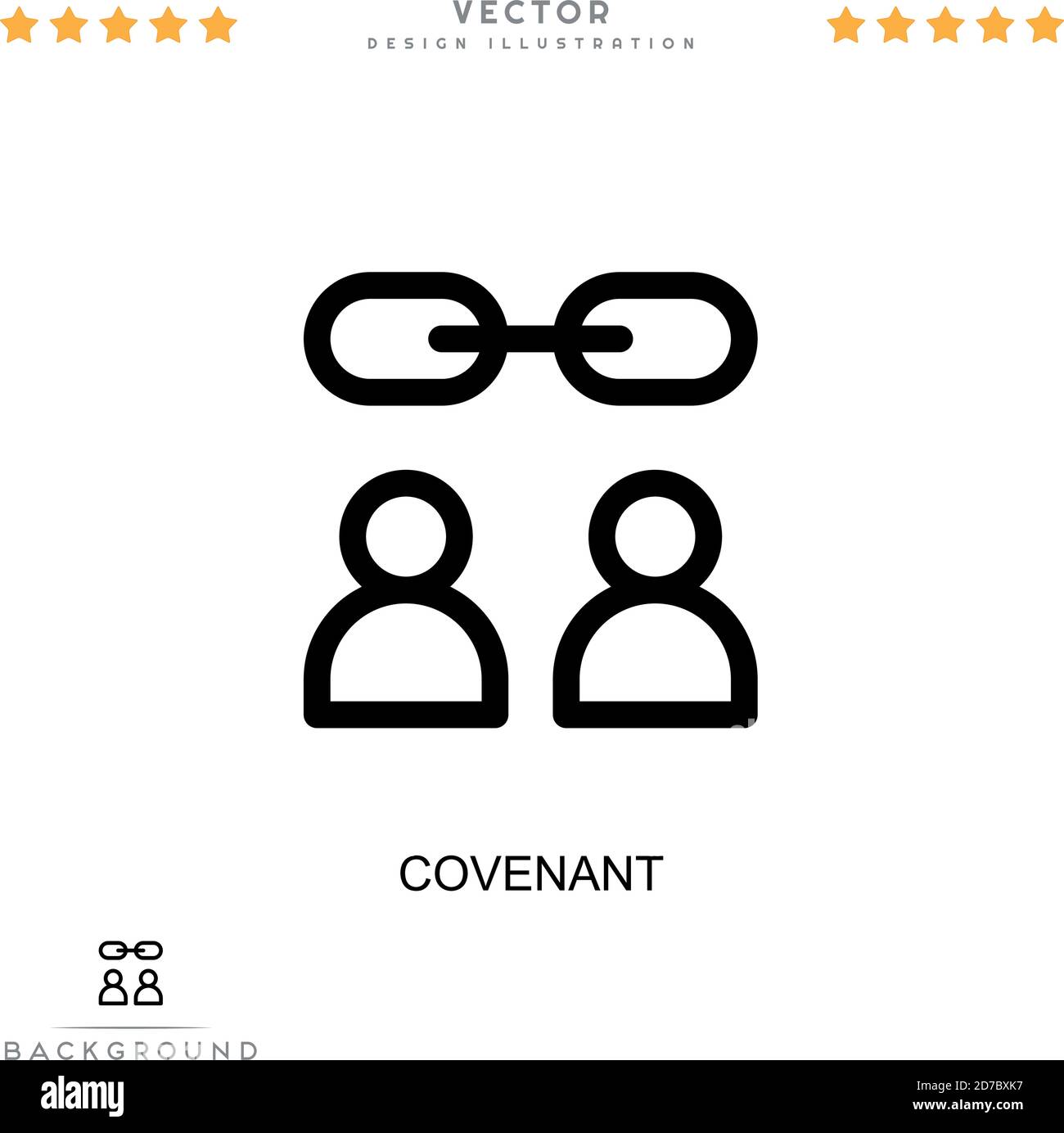 Covenant icon. Simple element from digital disruption collection. Line Covenant icon for templates, infographics and more Stock Vector