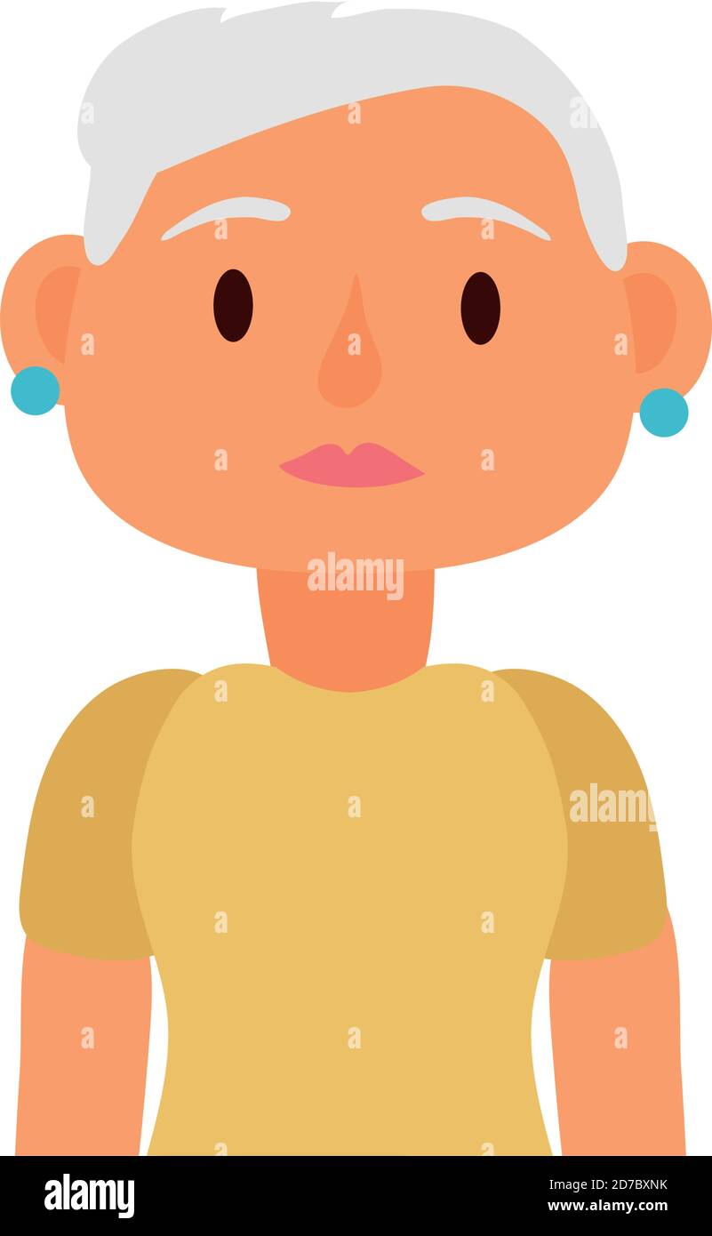 old woman person avatar character vector illustration design Stock ...