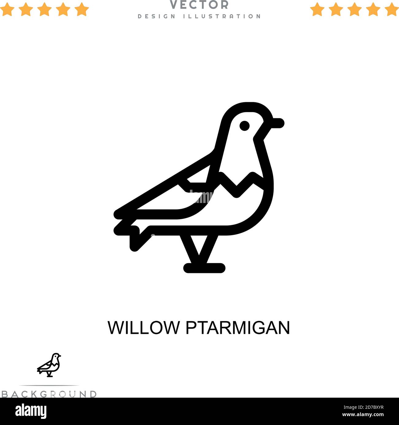 Willow ptarmigan icon. Simple element from digital disruption collection. Line Willow ptarmigan icon for templates, infographics and more Stock Vector