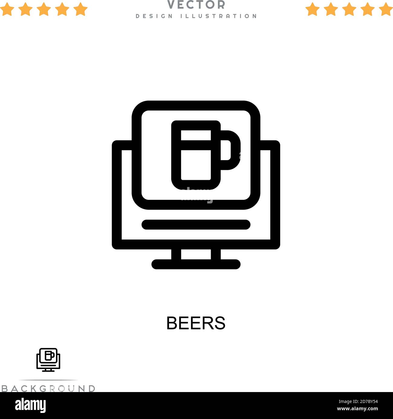 Beers icon. Simple element from digital disruption collection. Line Beers icon for templates, infographics and more Stock Vector
