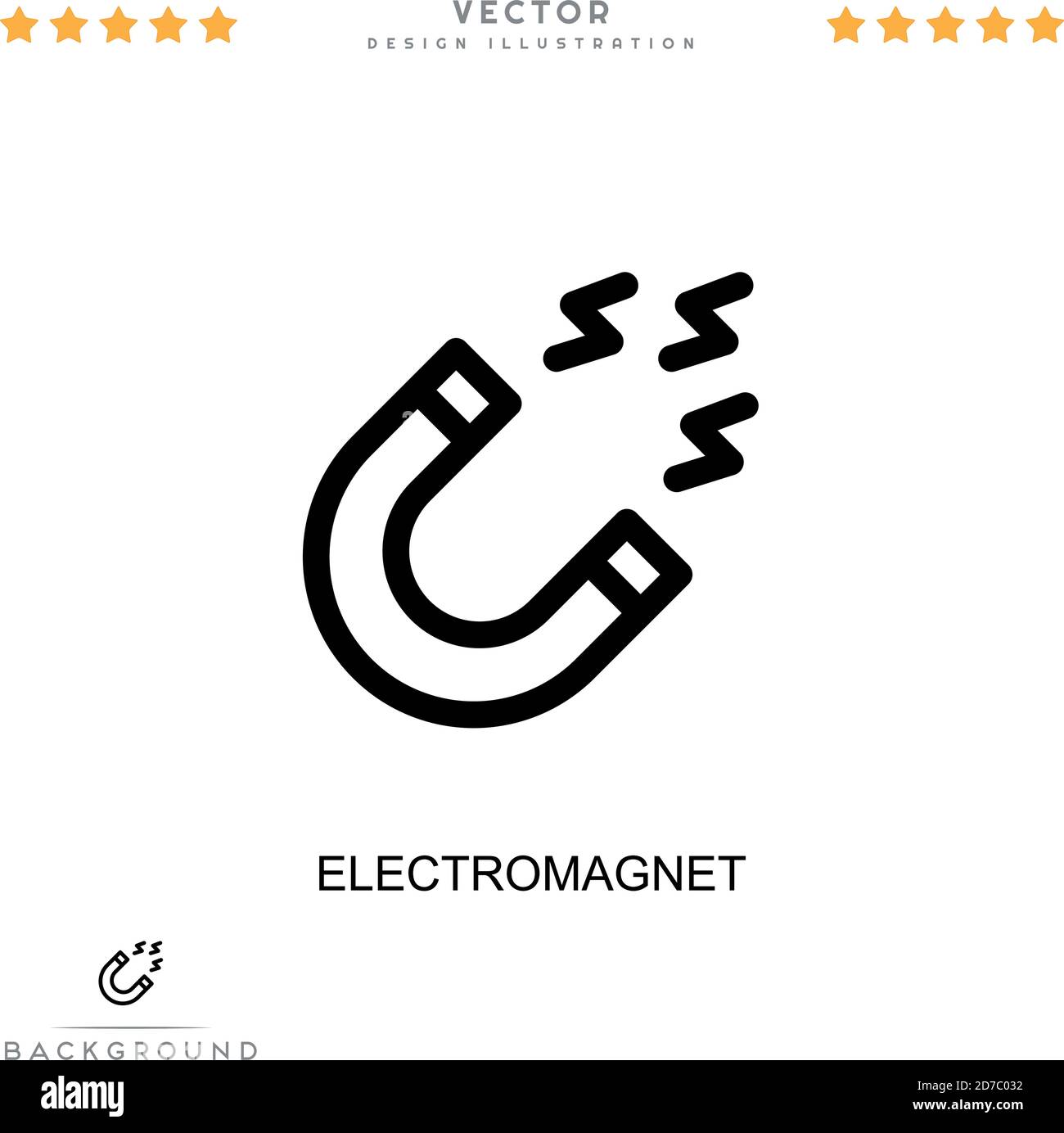 Electromagnet icon. Simple element from digital disruption collection. Line Electromagnet icon for templates, infographics and more Stock Vector