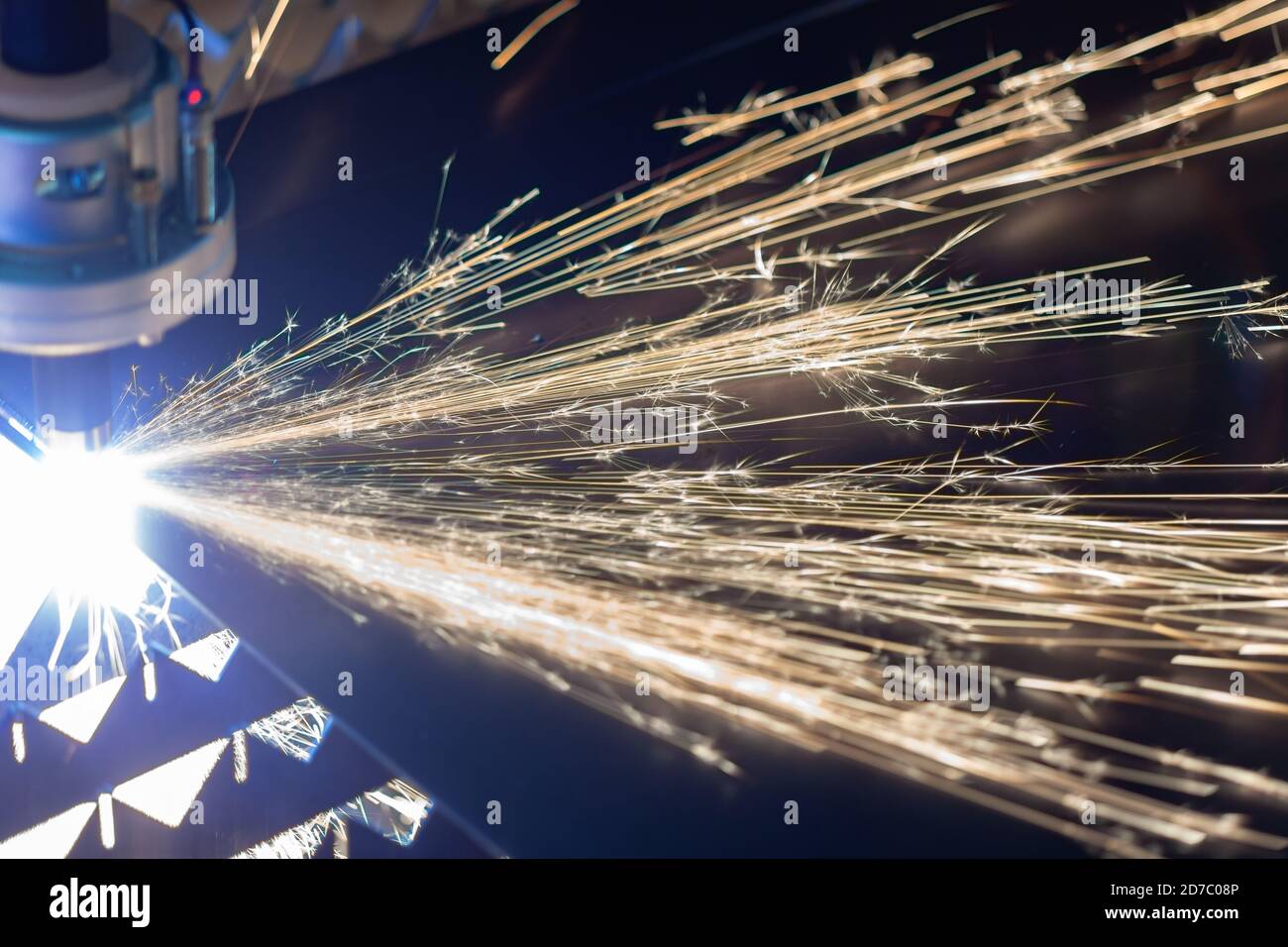 cnc plasma cutting machine cuts metal Stock Photo