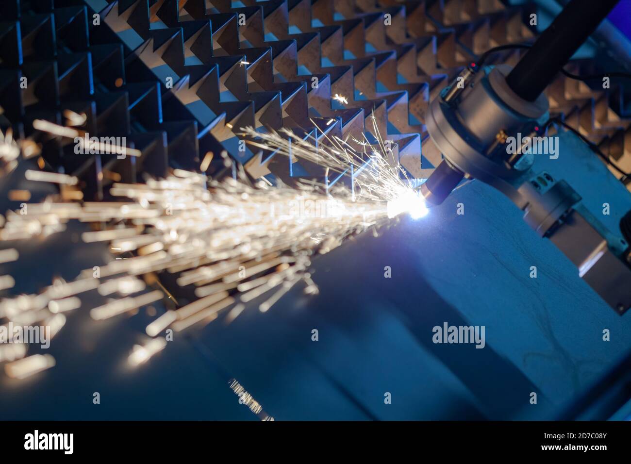 cnc plasma cutting machine cuts metal Stock Photo