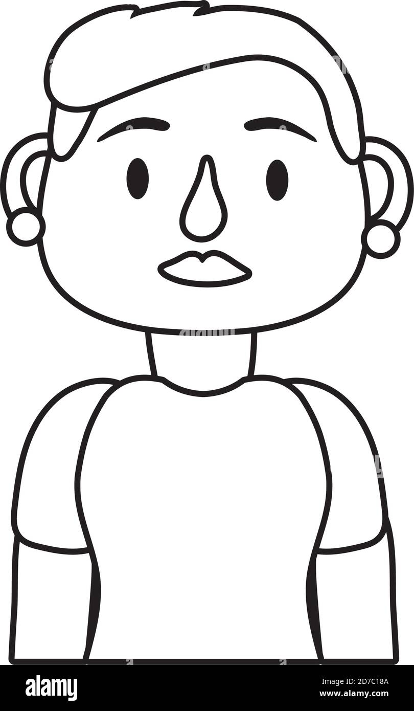 Old Woman Person Character Line Style Icon Vector Illustration Design