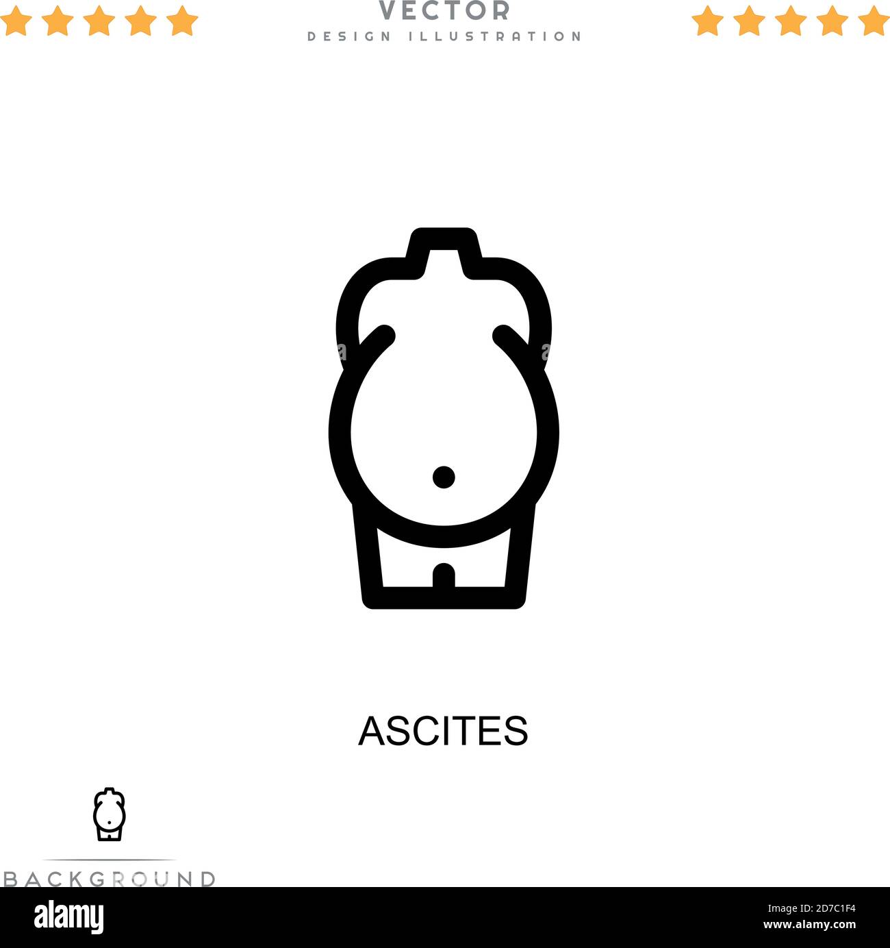 Ascites icon. Simple element from digital disruption collection. Line Ascites icon for templates, infographics and more Stock Vector