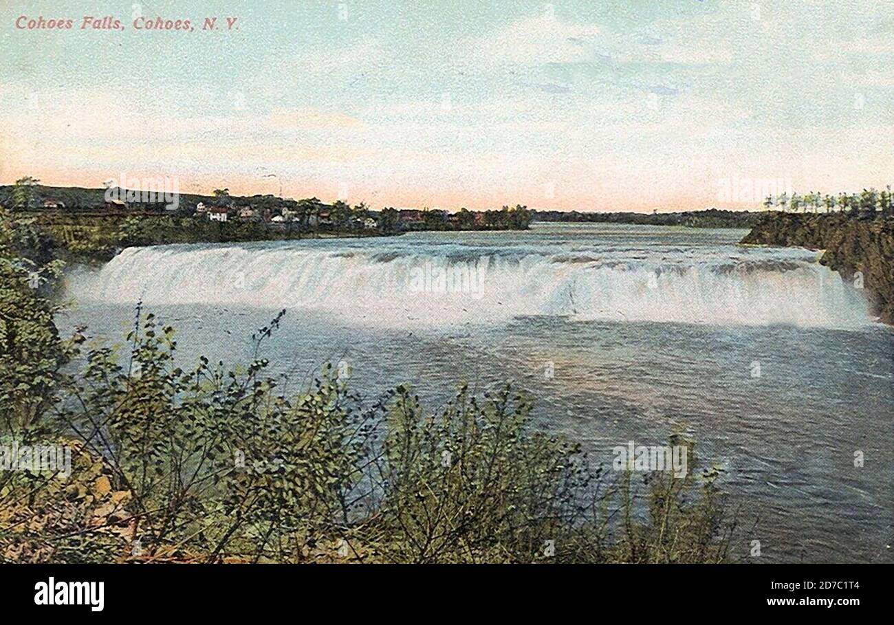 Postcard from Cohoes Falls, Cohoes, NY, circa 1915 Stock Photo