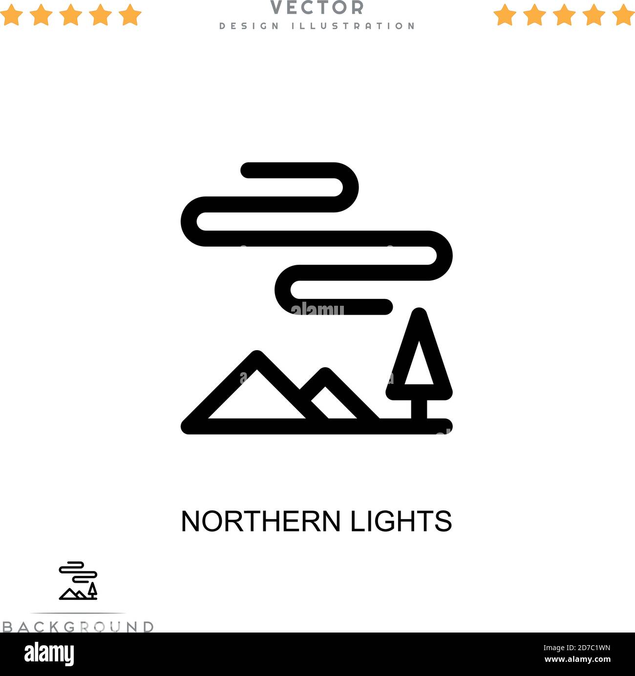 Northern lights icon. Simple element from digital disruption collection. Line Northern lights icon for templates, infographics and more Stock Vector