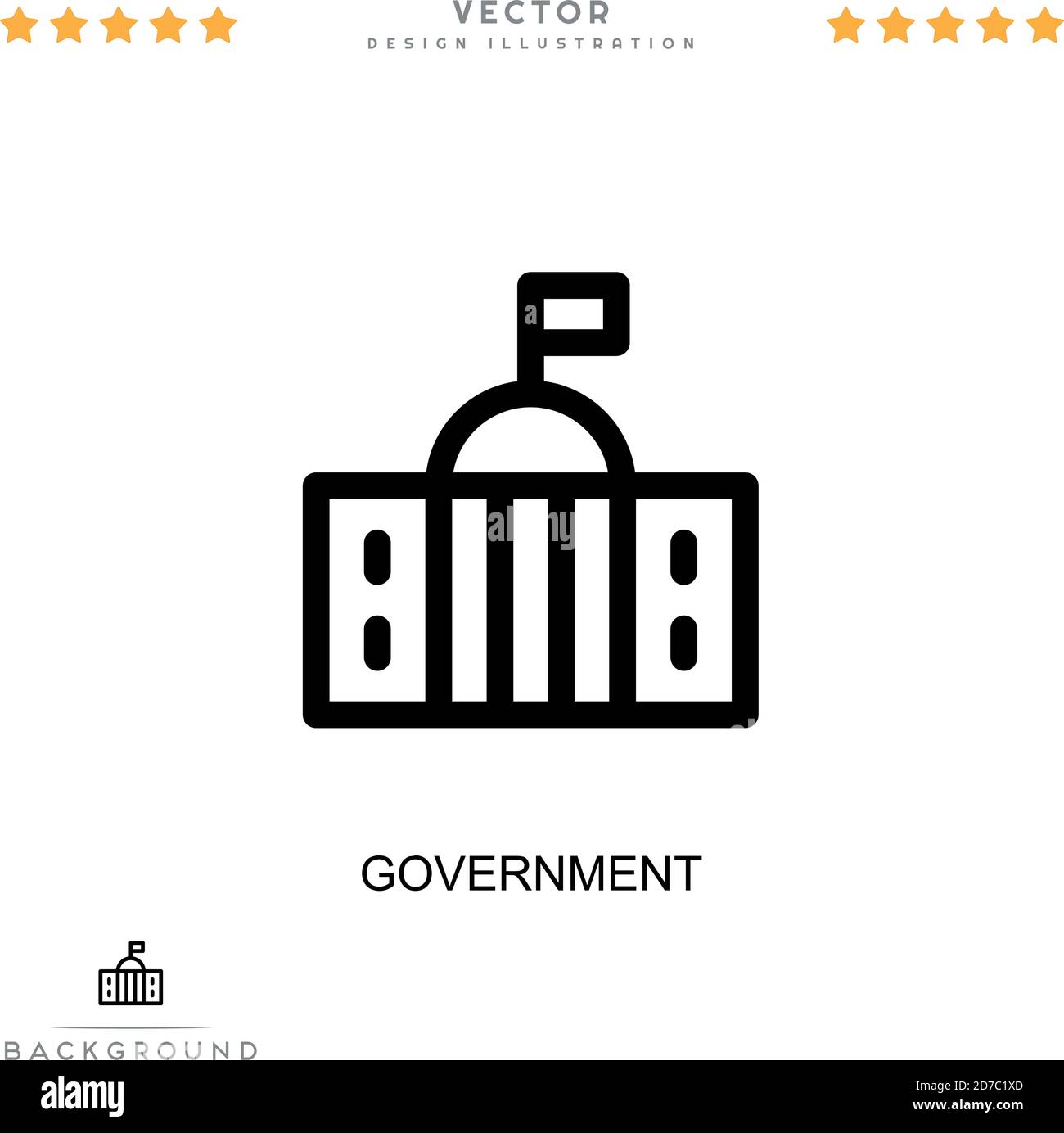 Government icon. Simple element from digital disruption collection. Line Government icon for templates, infographics and more Stock Vector