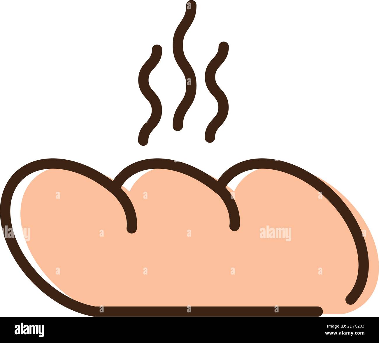 bread pastry bakery line and fill style icon vector illustration design ...