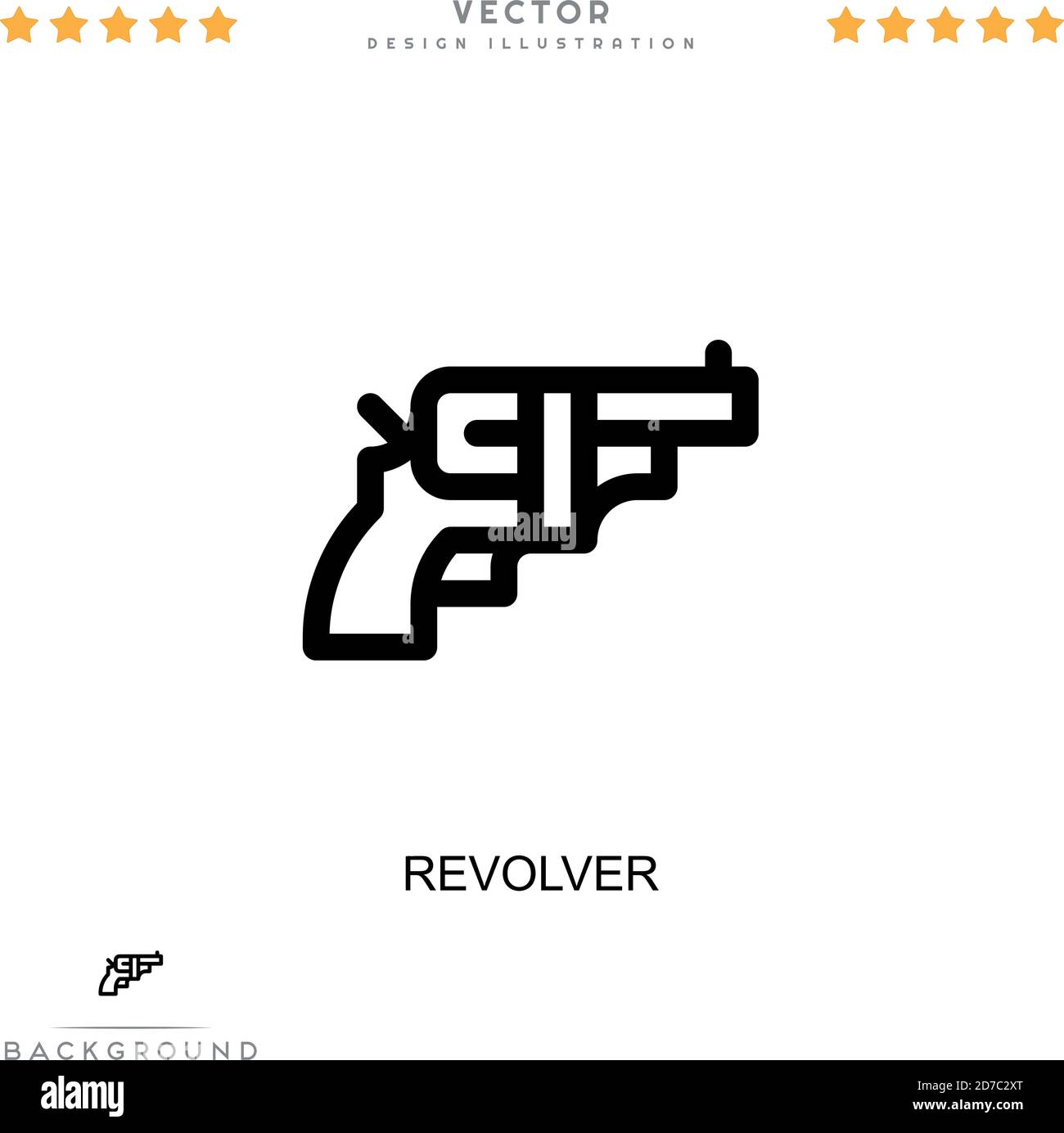 Revolver icon. Simple element from digital disruption collection. Line Revolver icon for templates, infographics and more Stock Vector