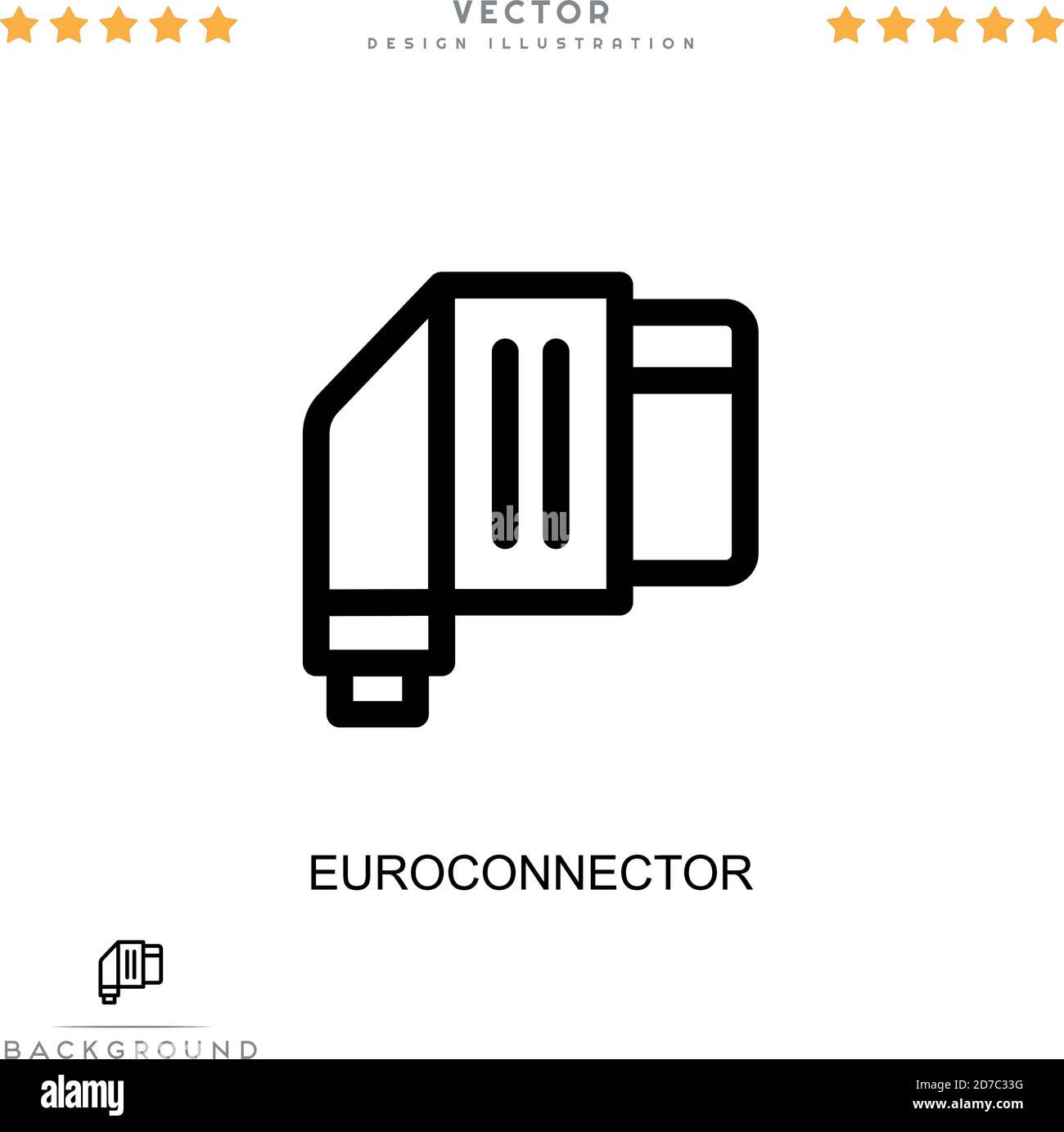Euroconnector icon. Simple element from digital disruption collection. Line Euroconnector icon for templates, infographics and more Stock Vector