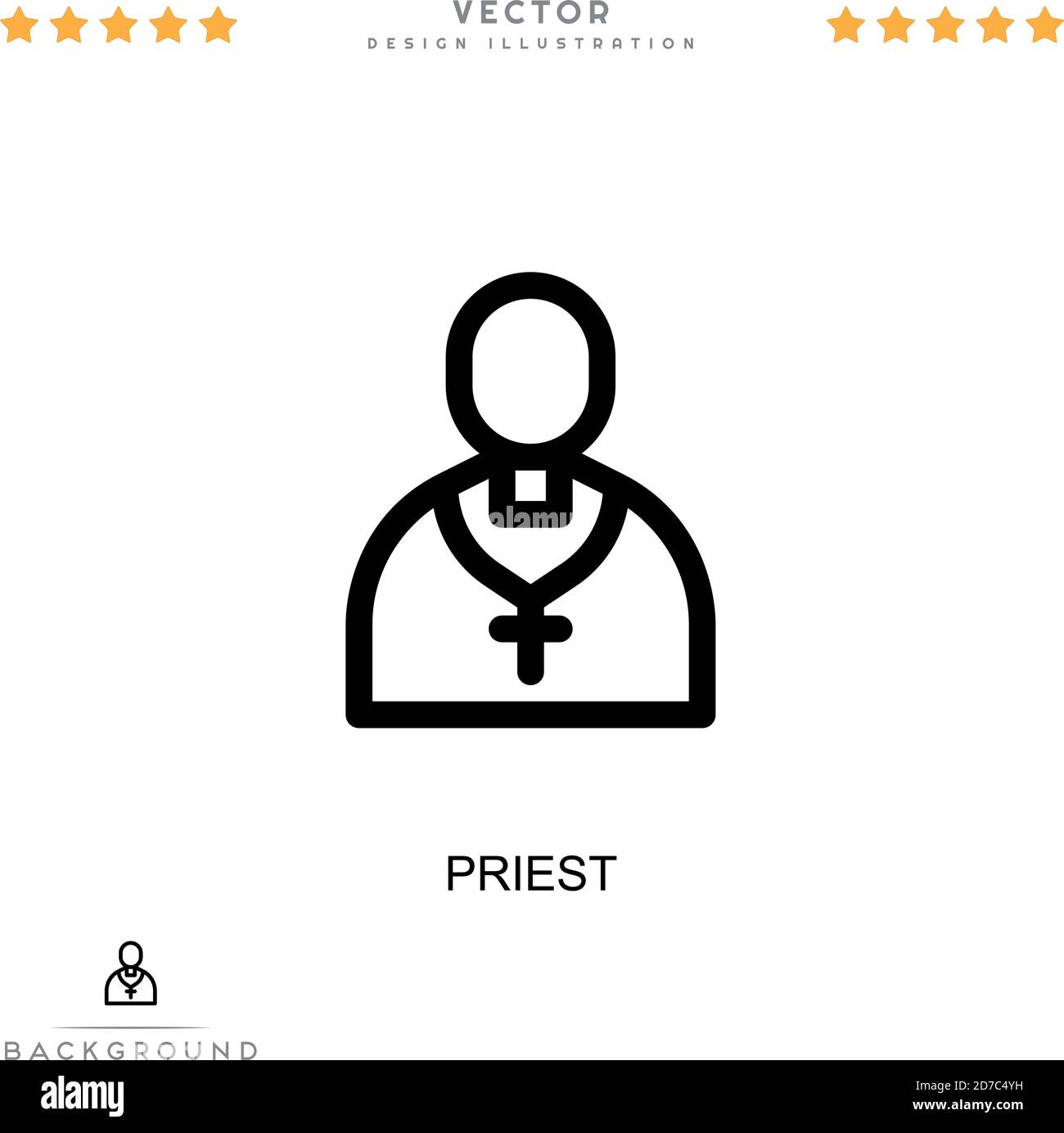 Priest icon. Simple element from digital disruption collection. Line ...