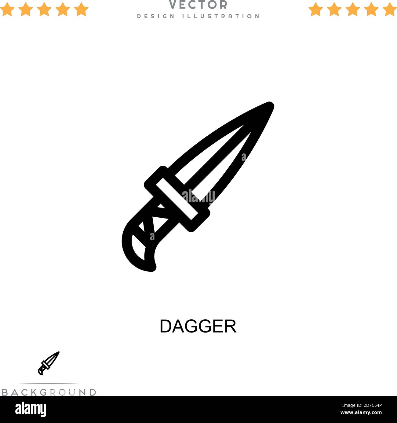 Dagger icon. Simple element from digital disruption collection. Line ...